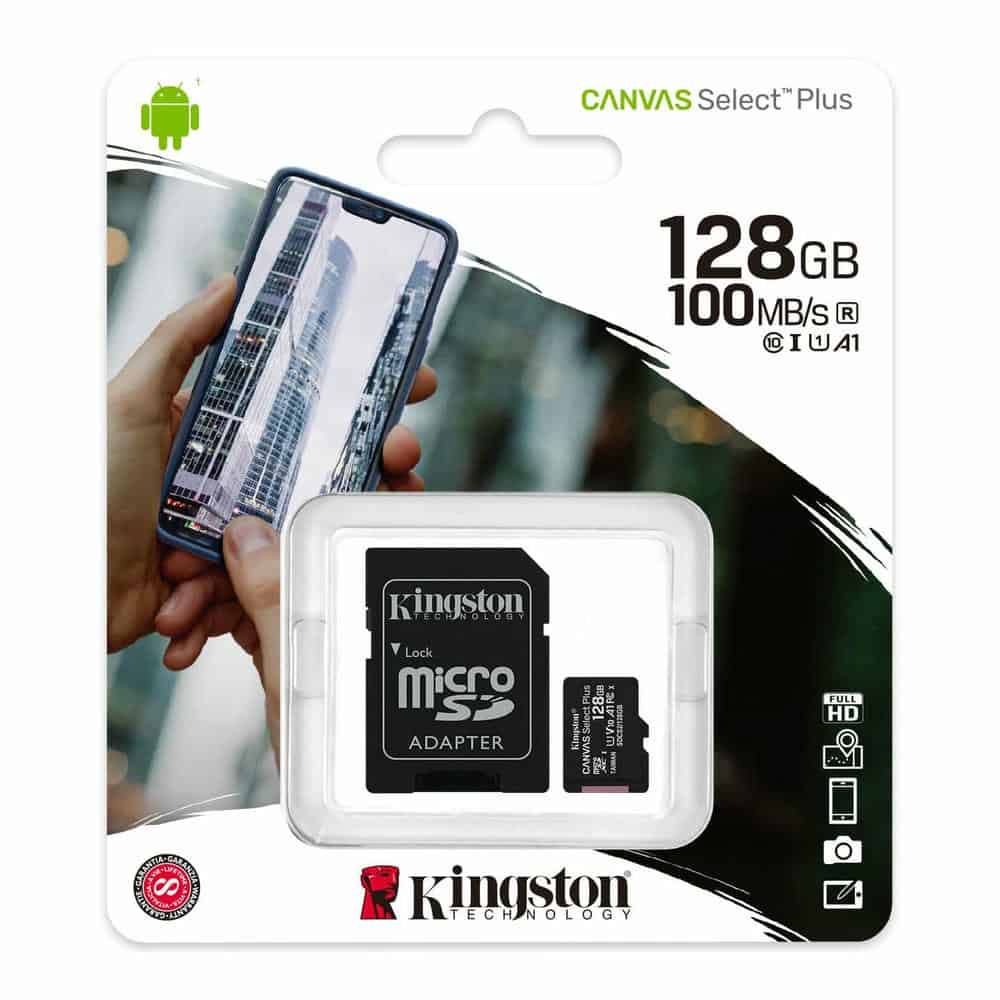 (image for) Kingston Canvas Select Plus 128GB UHS-I Micro SD Memory Card + SD Adapter